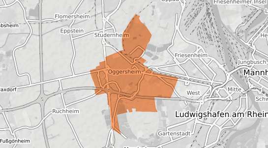 Mietspiegelkarte Ludwigshafen am Rhein Oggersheim